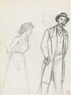 THÉOPHILE STEINLEN Two double-sided figure study drawings.